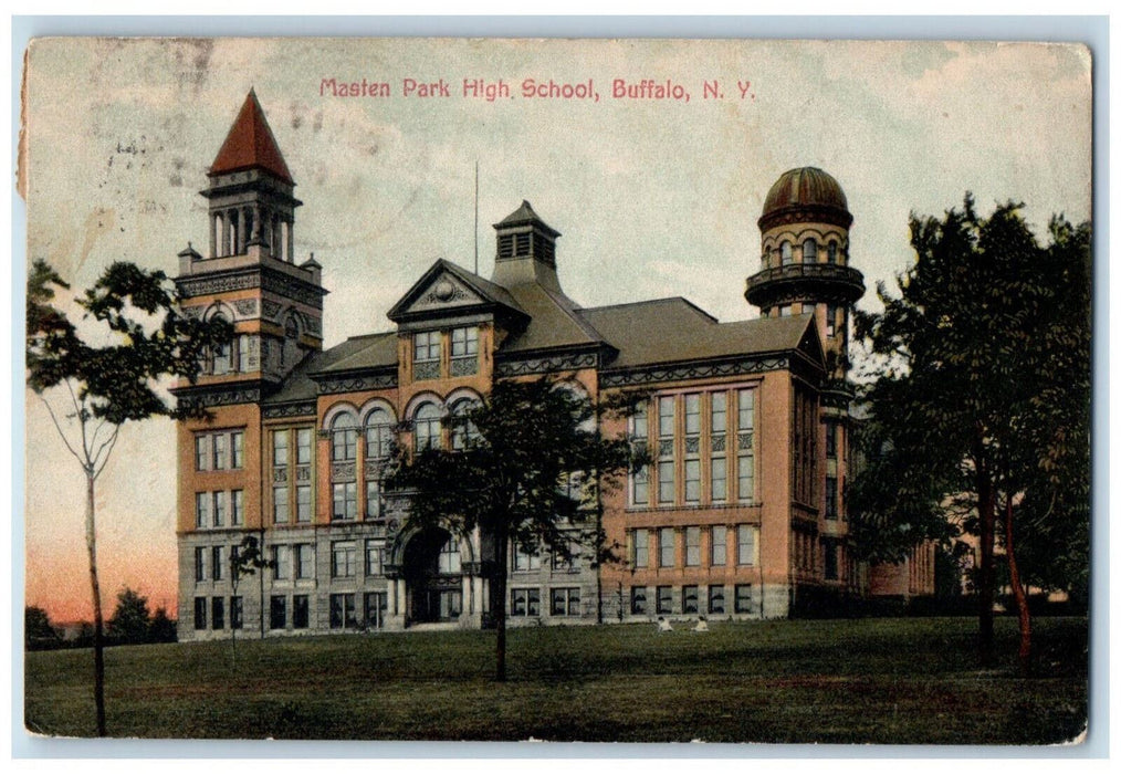 1908 Masten Park High School, Buffalo New York NY Antique Posted Postcard