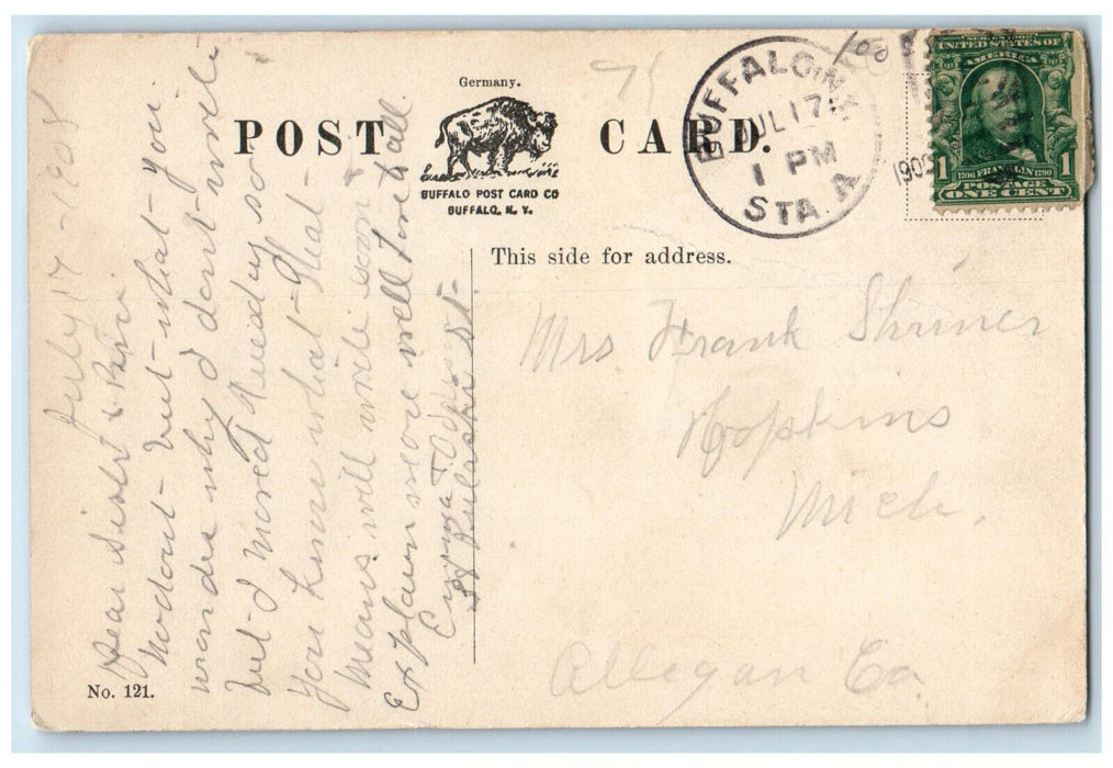 1908 Masten Park High School, Buffalo New York NY Antique Posted Postcard