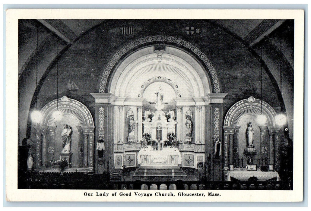 c1940's Our Lady of Goody Voyage Church, Gloucester Massachusetts MA Postcard