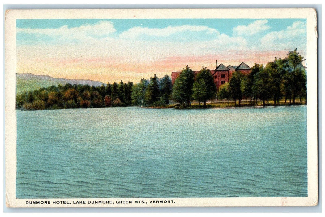 c1920's Dunmore Hotel Lake Dunmore Green Mountains Vermont VT Postcard