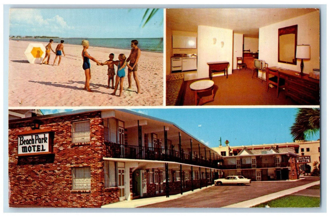 c1960's Multiview, Beach Park Motel, St. Petersburg Florida FL Postcard