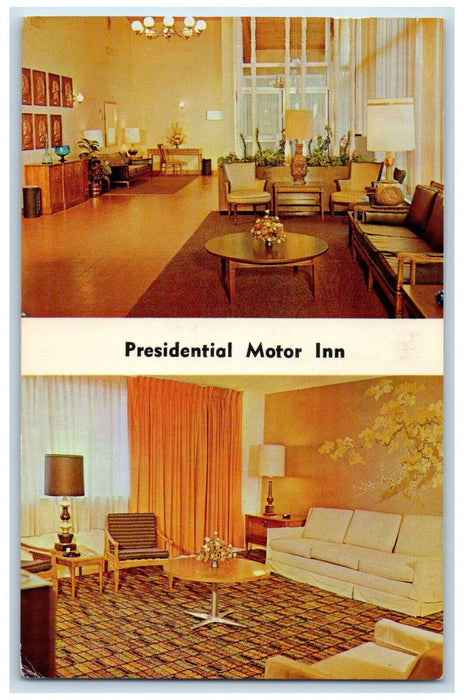 1964 Main and Expressway, Presidential Motor Inn Lynchburg Virginia VA Postcard