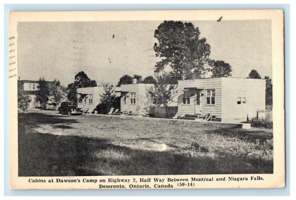 1973 Cabins at Dawson's Camp Deseronto Ontario Canada Posted Postcard