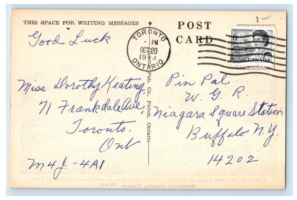 1973 Cabins at Dawson's Camp Deseronto Ontario Canada Posted Postcard