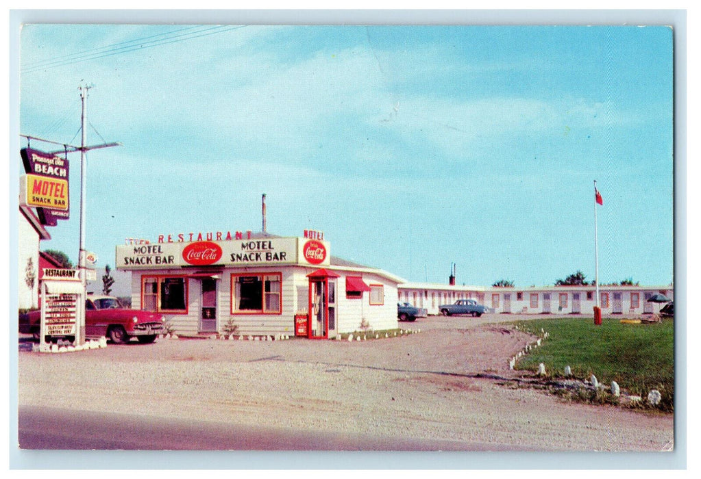 c1960's Presquile Beach Motel & Restaurant Brighton Ontario Canada Postcard