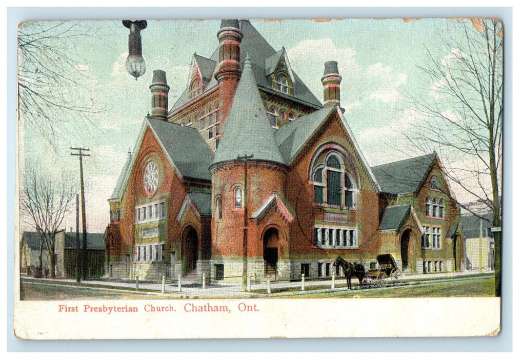 1912 First Presbyterian Church Chatham Ontario Canada Posted Postcard