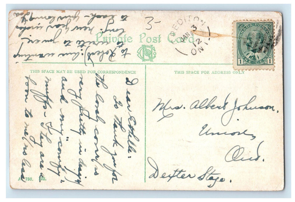 1912 First Presbyterian Church Chatham Ontario Canada Posted Postcard
