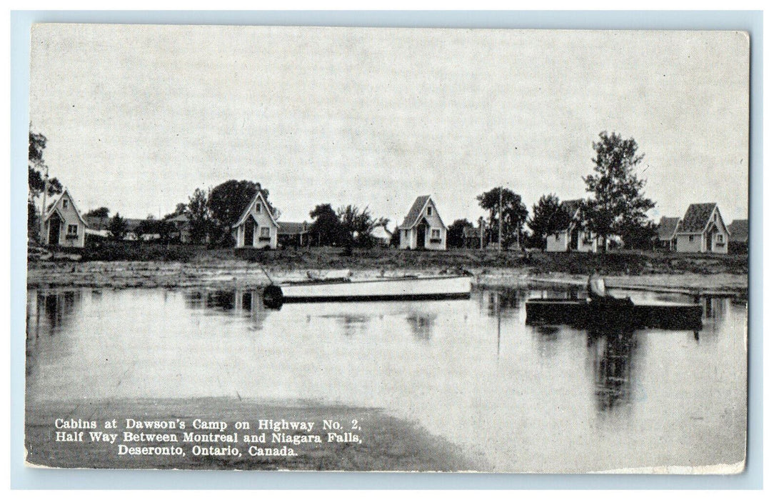 1973 Cabins at Dawson's Camp Deseronto Ontario Canada Vintage Postcard