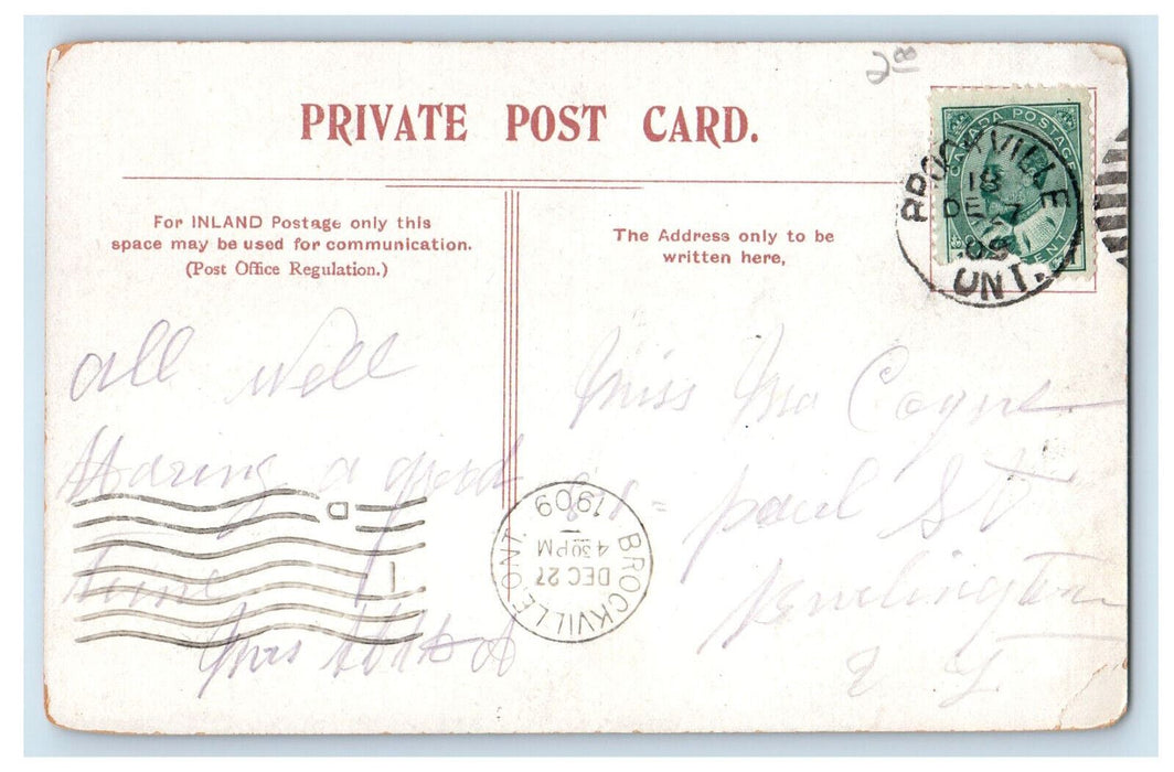 1909 Overlooking The St. Lawrence River Brockville Canada Antique Postcard