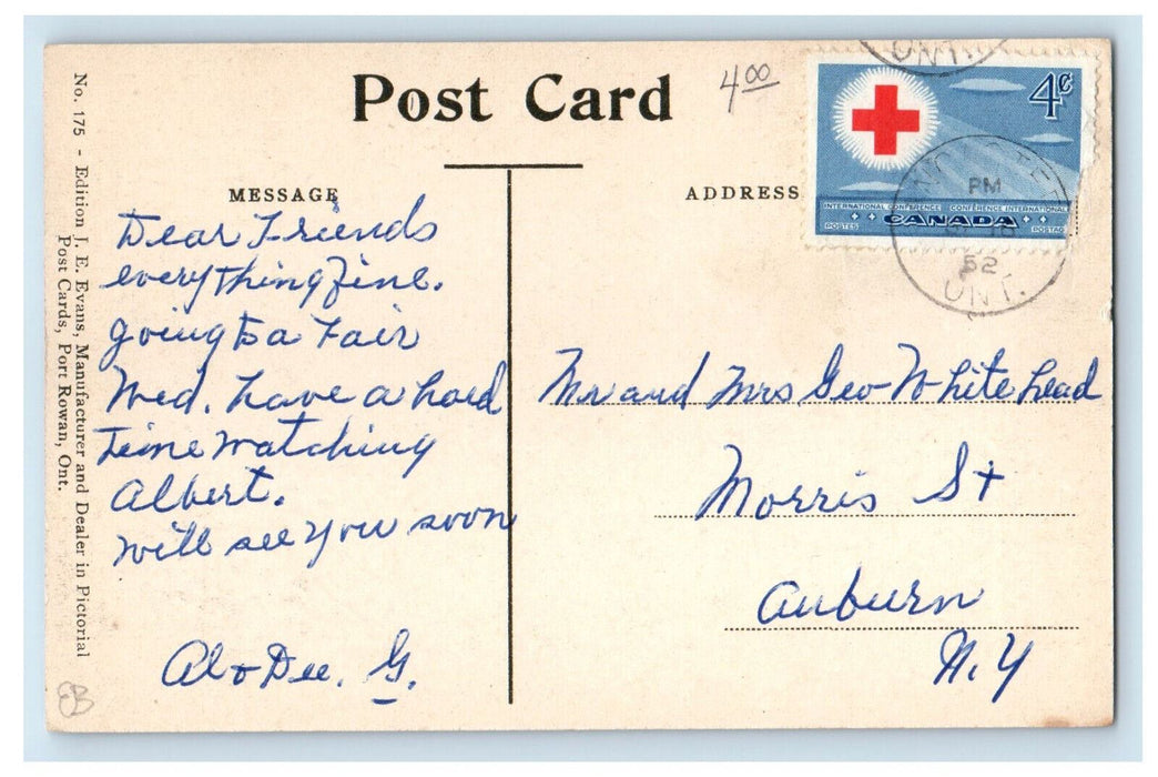 1952 Methodist Church, Dunnville Ontario Canada Vintage Posted Postcard