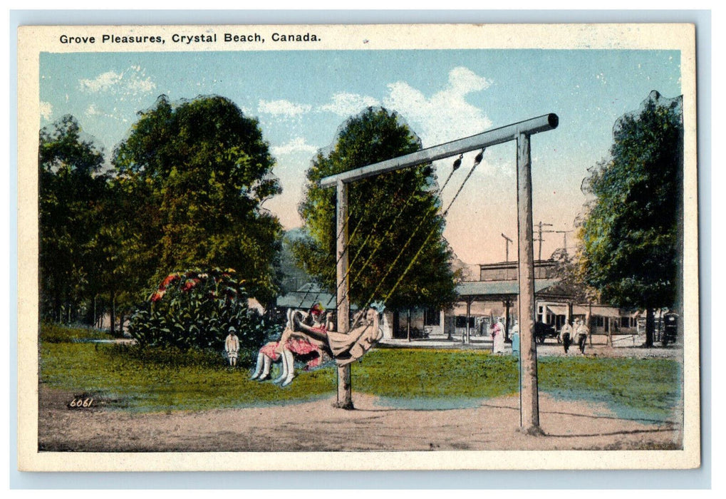 c1920's Swing, Grove Pleasures, Crystal Beach Canada Perrysburg NY Postcard