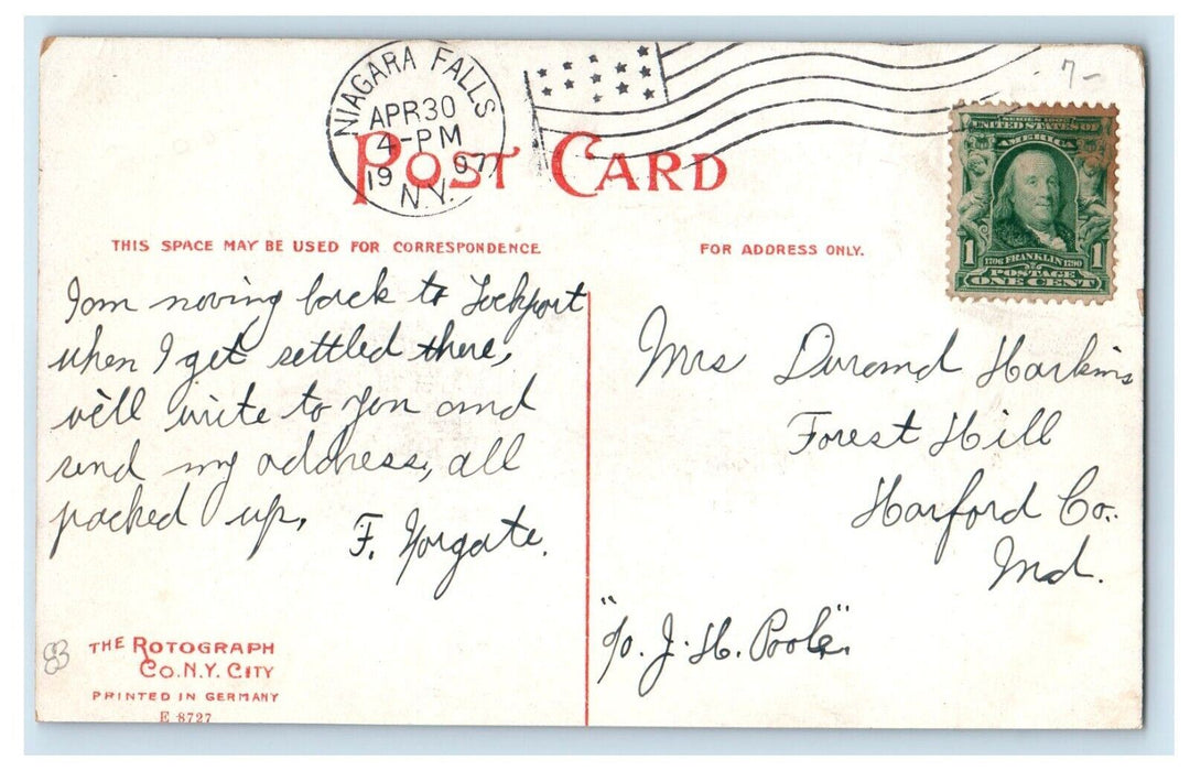 1907 Fishing Boats Passenger Rustic Bridge Olcott New York NY Rotograph Postcard