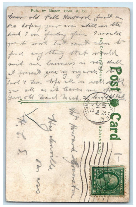 1922 Railway, Dudley Street Terminal Boston Massachusetts MA Postcard