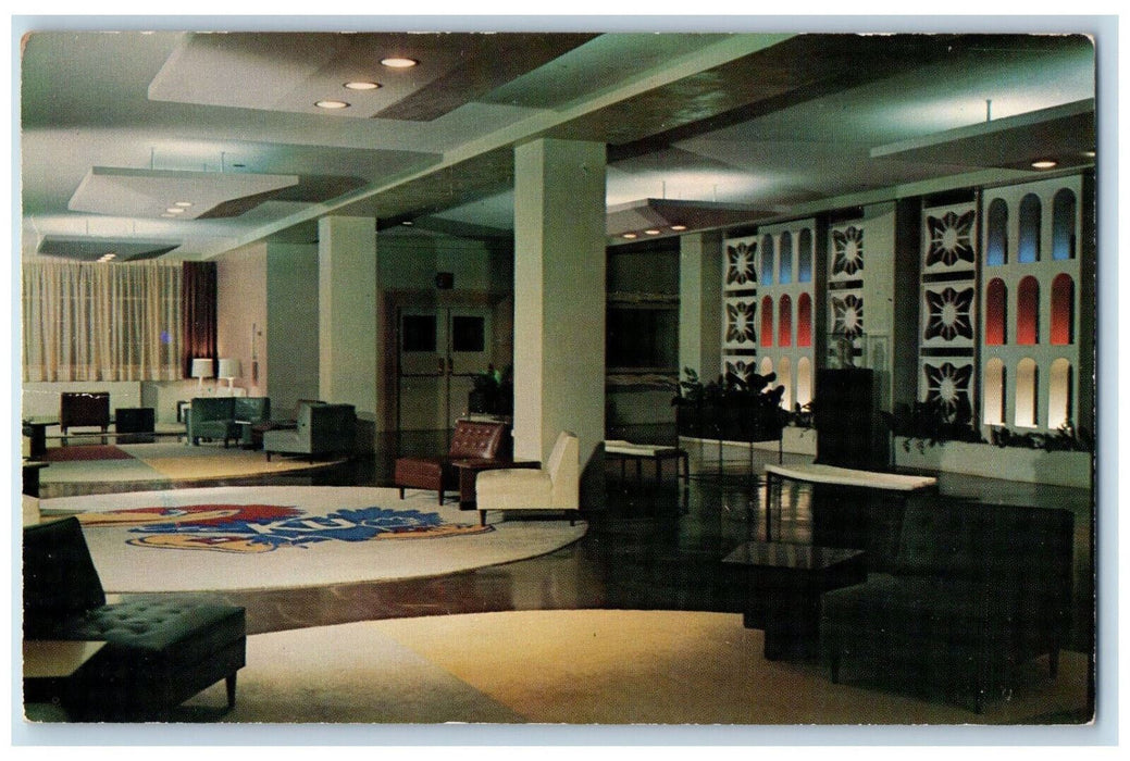 c1960's Main Lounge, Kansas Memorial Union University of Kansas, KS Postcard