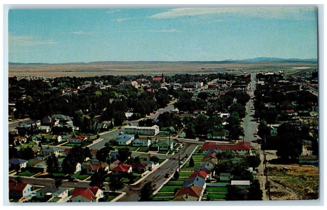 c1960's Houses, Buildings, Aerial View of City of Rawlins Wyoming Postcard