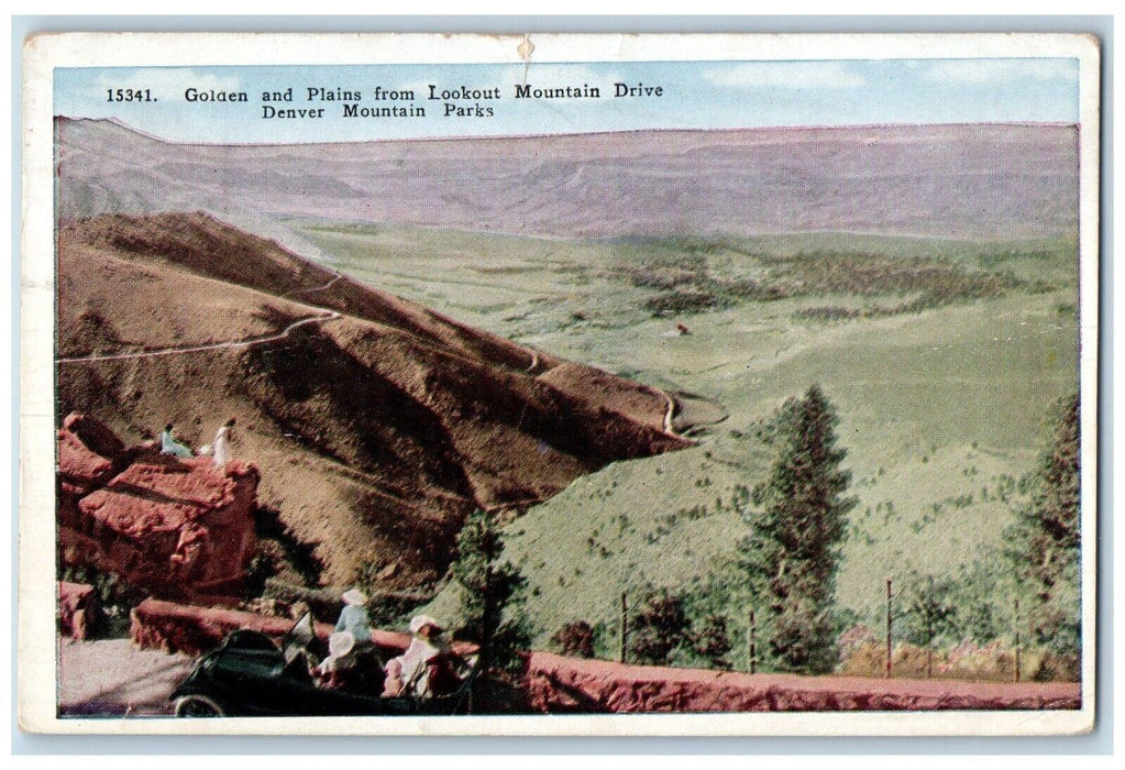 c1920's Golden & Plains Lookout Mountain Drive Park Denver Colorado CO Postcard