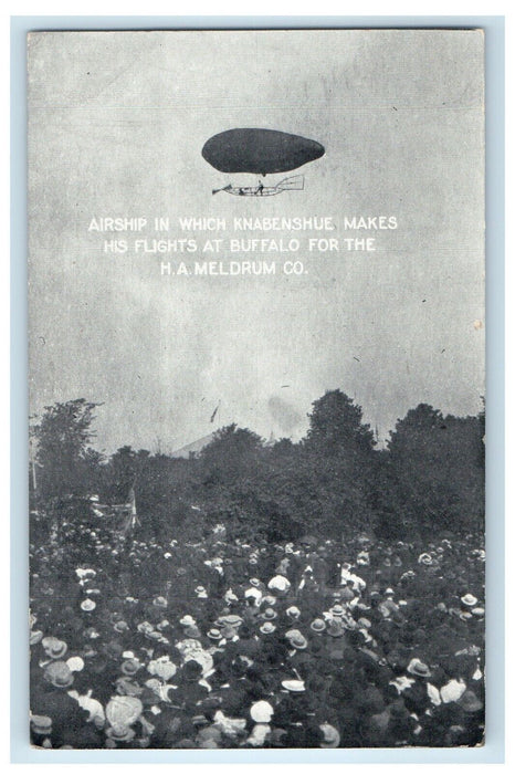 1906 Airship Knabenshue Flights At Buffalo For The H.A. Meldrum Co. NY Postcard