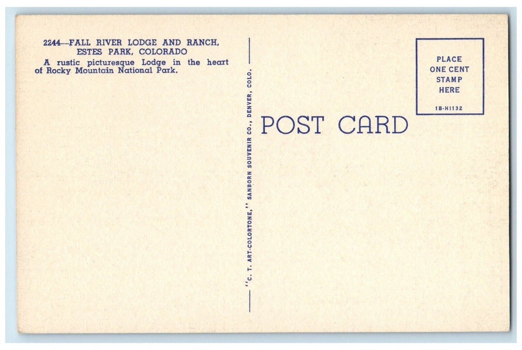 c1940's Fall River Lodge & Ranch Picturesque Estes Park Colorado CO Postcard