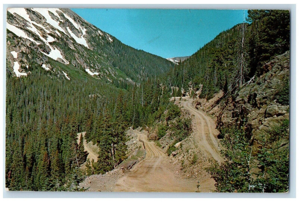 c1960's Old Fall River Road Switchbacks Estes Park Grand Lake Colorado Postcard