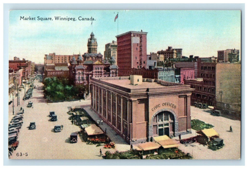 c1910 Civic Offices, Market Square Winnipeg Canada Unposted Postcard