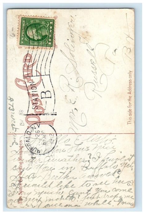 1912 Elk Street View Horse And Wagon Buffalo New York NY Antique Postcard