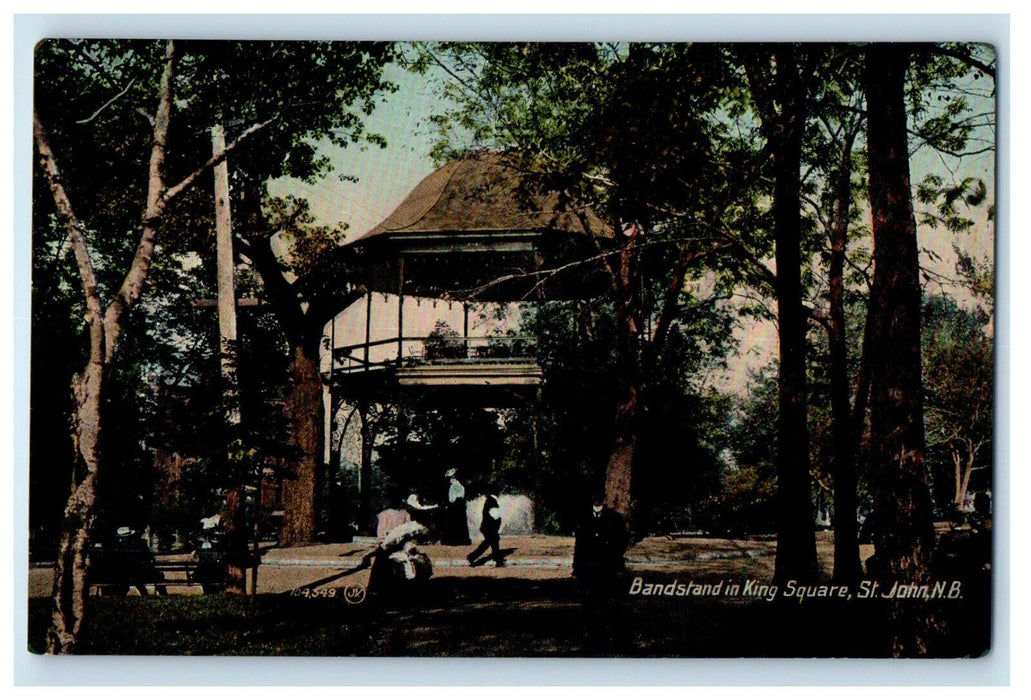 c1910 Bandstand in King Square St. John New Brunswick Canada Postcard
