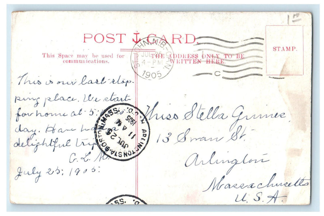 1905 Queen Square St. John New Brunswick Canada Antique Posted Postcard