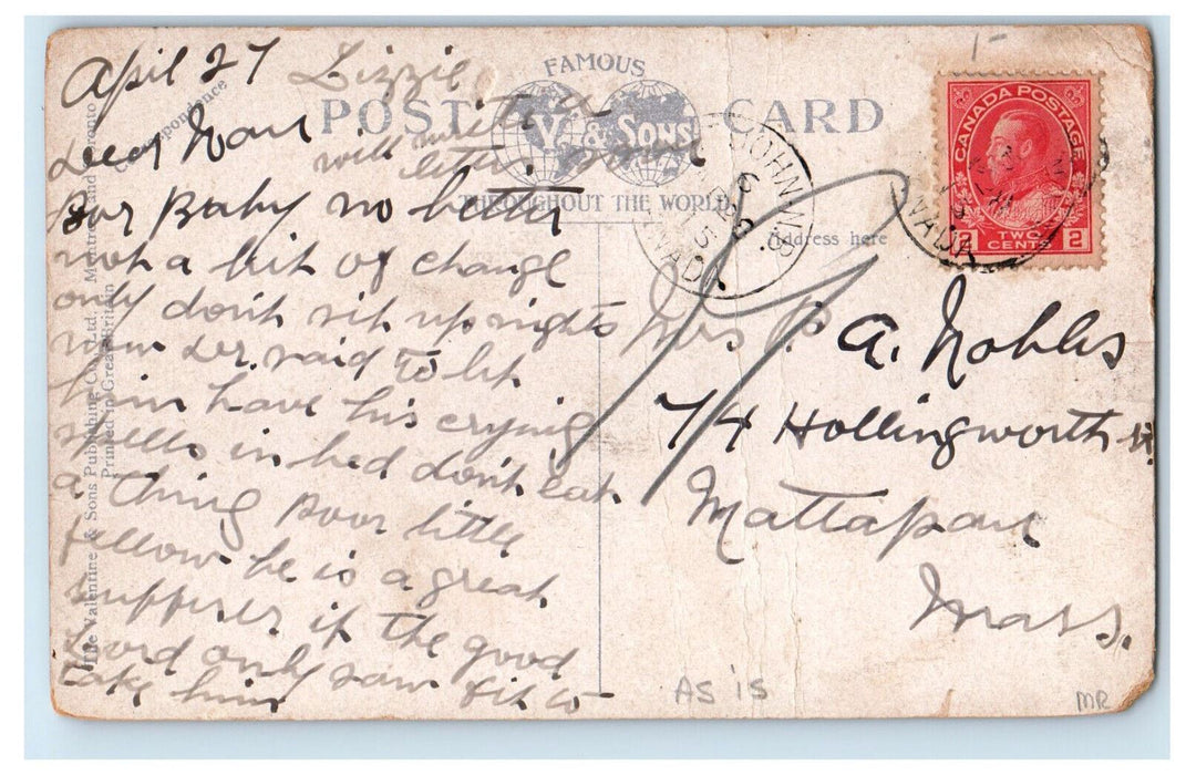 1915 Tin Store, Trolley Car, St. John New Brunswick Canada Posted Postcard