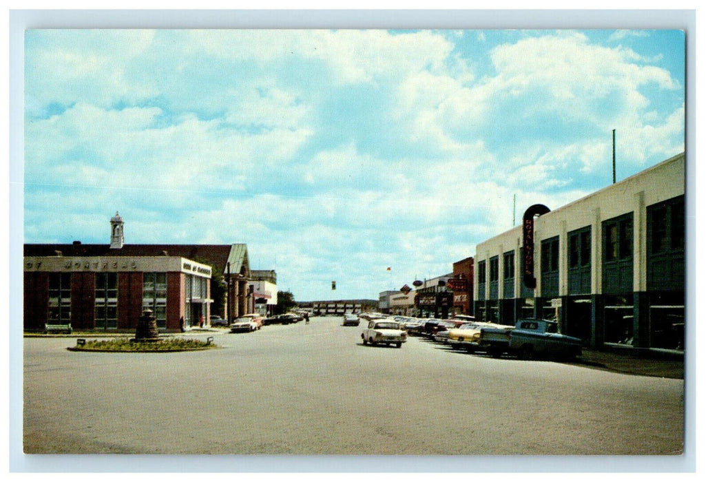 c1950's Grand Falls Main and Shopping Center, Newfoundland Canada Postcard