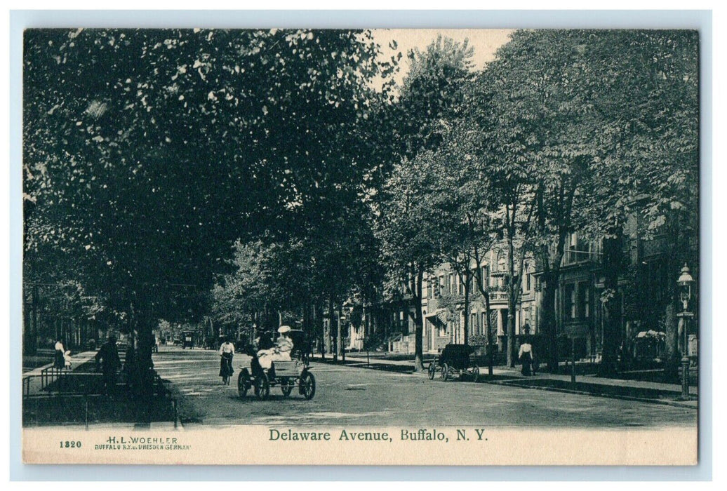 c1905 Delaware Avenue Cars And Houses Buffalo New York NY Unposted Postcard