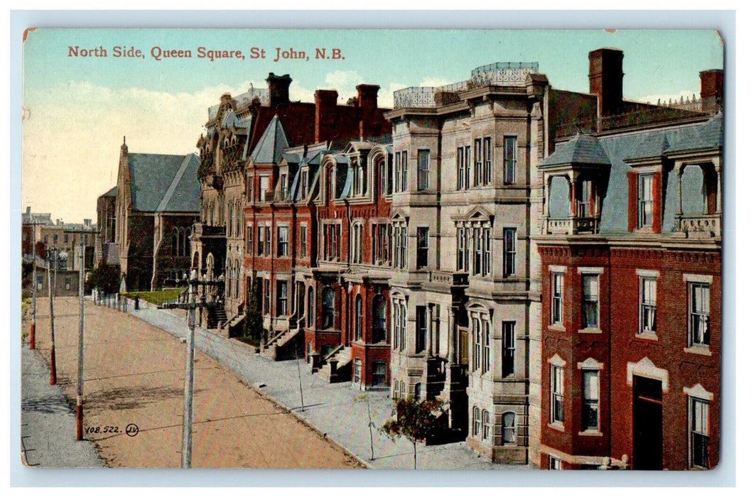 c1910 North Side Queen Square Saint John New Brunswick Canada Postcard