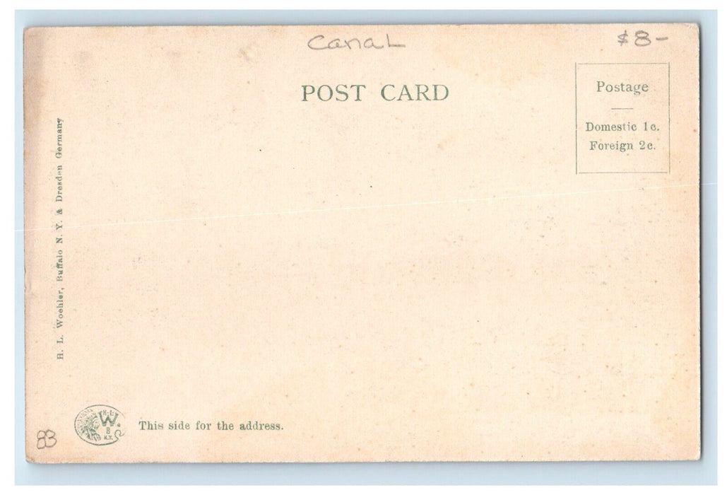c1905 View Of Erie Canal Scene Boat Near Buffalo New York NY Antique Postcard