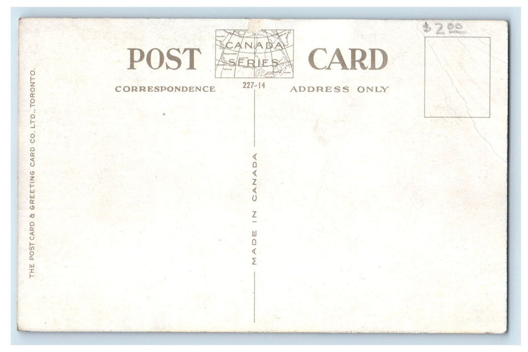 c1910 Cars, Land of the Maple Logo, King St. Chatham Ontario Canada Postcard