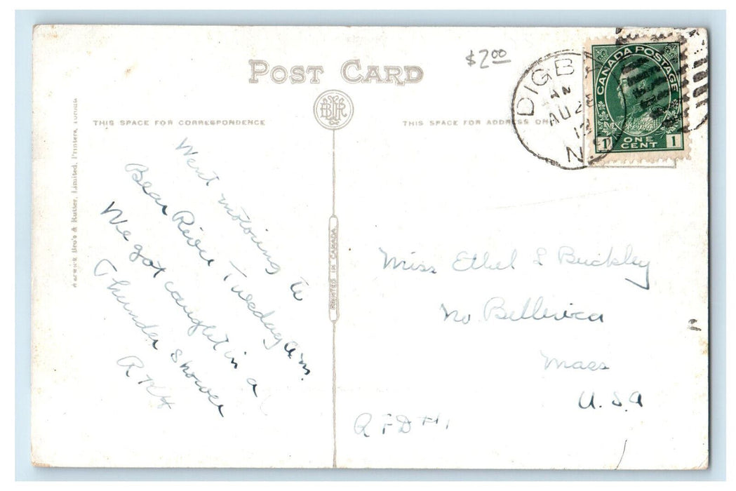 1913 Old Well and Willows Land of Evangeline Nova Scotia Canada Postcard