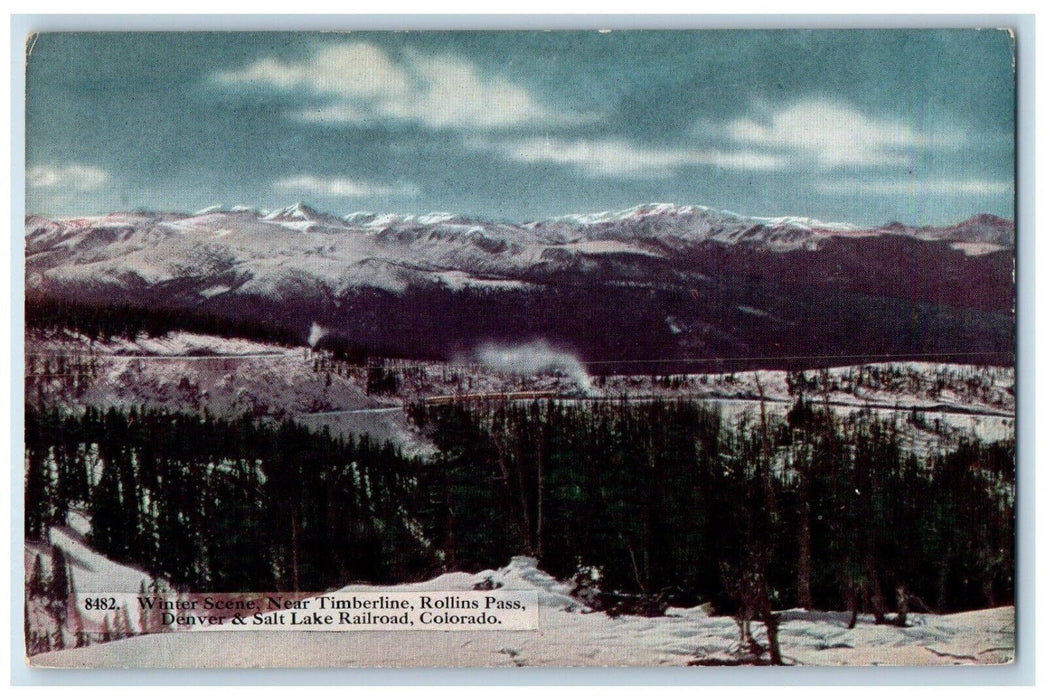 c1960s Western Slope Winter Scene Denver & Salt Lake Railroad Colorado Postcard