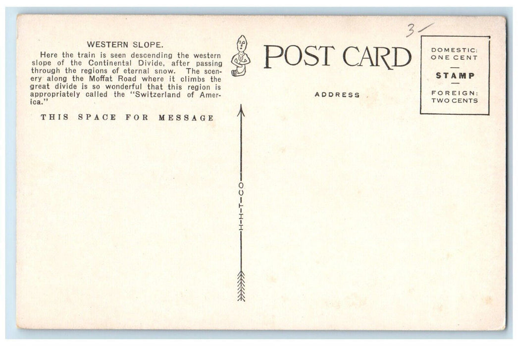 c1960s Western Slope Winter Scene Denver & Salt Lake Railroad Colorado Postcard