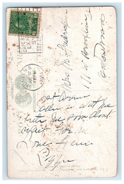 1914 Sydney Hotel and Masonic Building Sydney CB Canada Antique Postcard