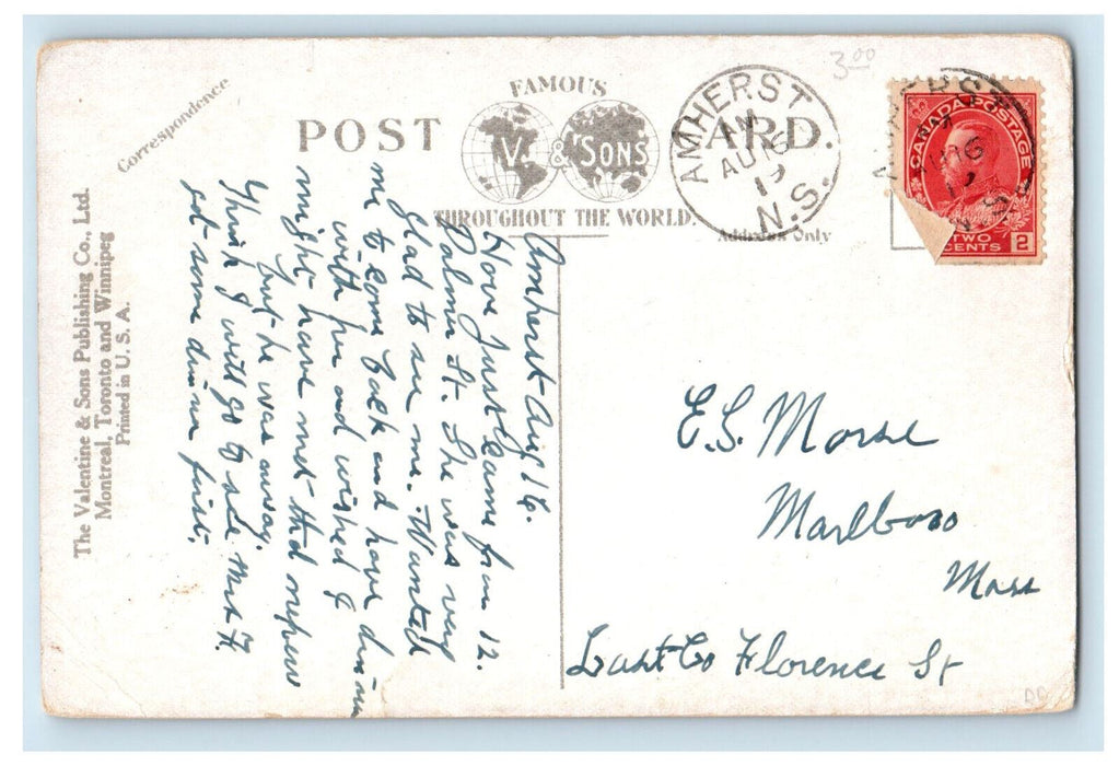 1919 Victoria Street, Amherst Nova Scotia Canada Antique Posted Postcard
