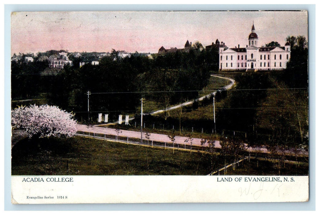 1906 Acadia College, Land of Evangeline NS Canada Niagara Falls Canada Postcard