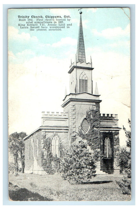 c1910 Trinity Church Chippawa Ontario Canada Posted Antique Postcard
