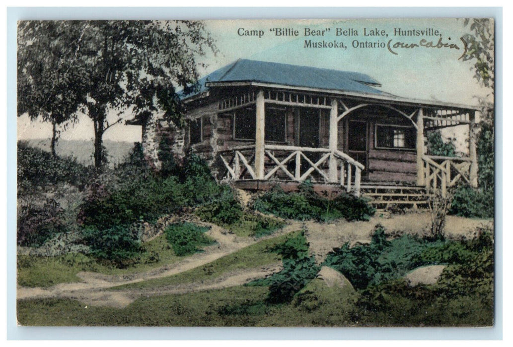 1931 Camp "Billie Bear" Bella Lake Huntsville Muskoka Ontario Canada Postcard