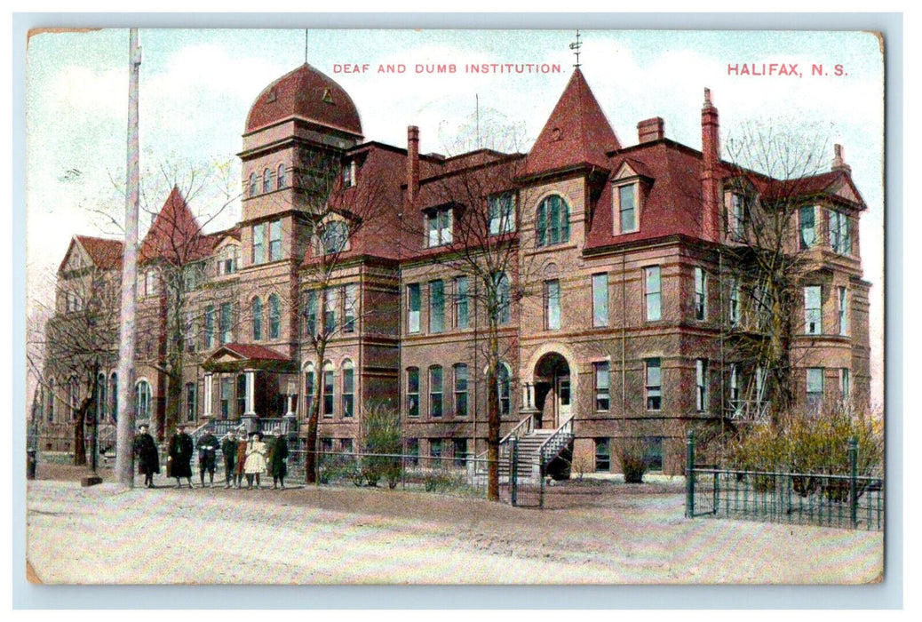 1908 Deaf and Dumb Institution Halifax Nova Scotia Canada Antique Postcard