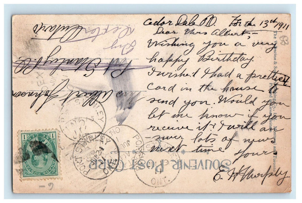 1911 Multiview, Best Wishes from Canada Halifax Nova Scotia Canada Postcard