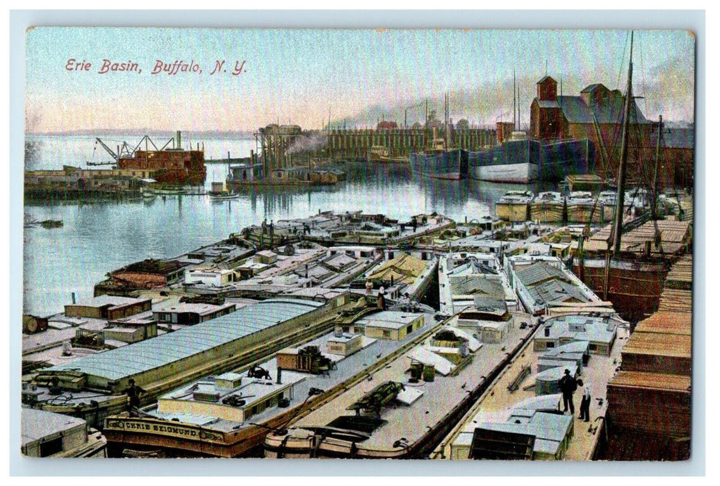 c1910's Erie Basin Boat Ship Buffalo New York NY Unposted Antique Postcard