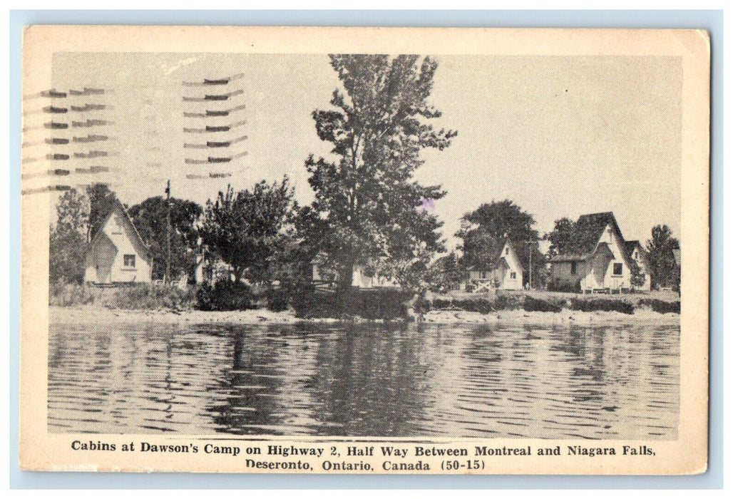 1973 River Scene, Cabins at Dawson's Camp Deseronto Canada Posted Postcard