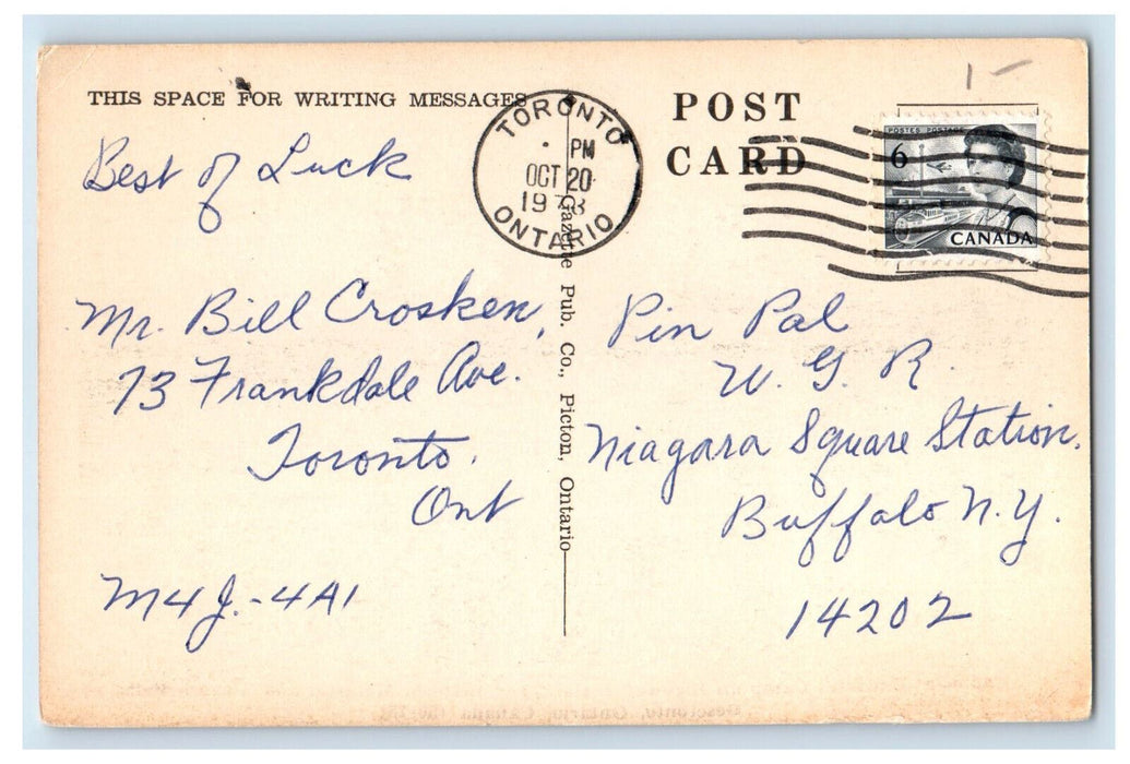 1973 River Scene, Cabins at Dawson's Camp Deseronto Canada Posted Postcard