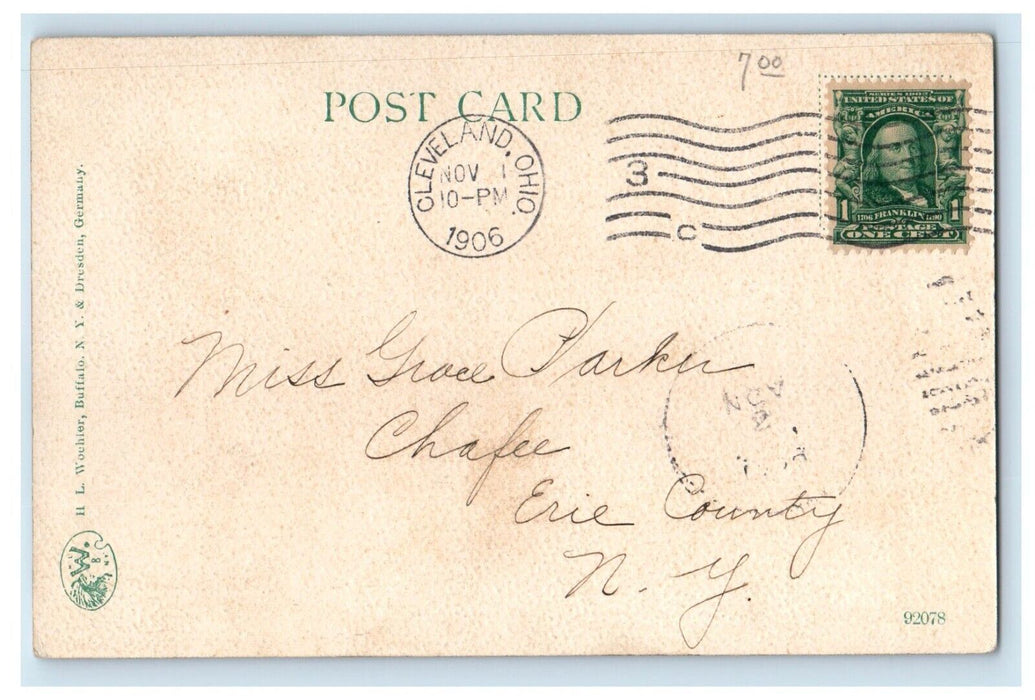 1906 City Of Buffalo New York NY, Steamer Ship Passengers Antique Postcard
