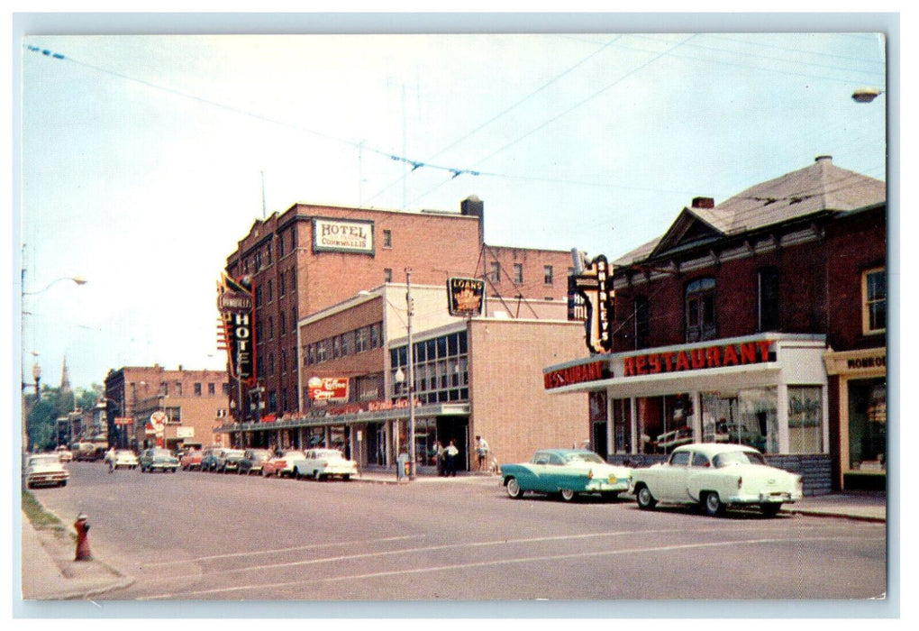 c1950's View of 2nd Street The Seaway City Cornwall Ontario Canada Postcard