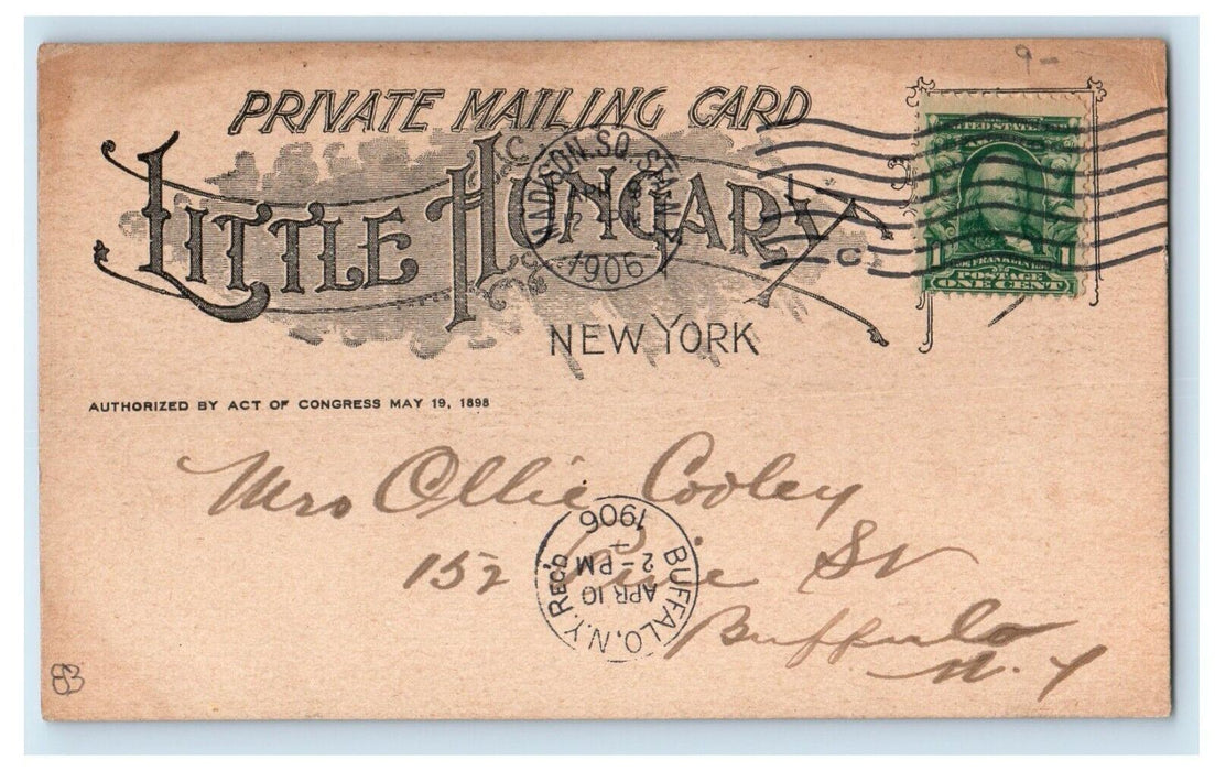 1906 Little Hungary New York City NY, Multiview Posted Antique Postcard