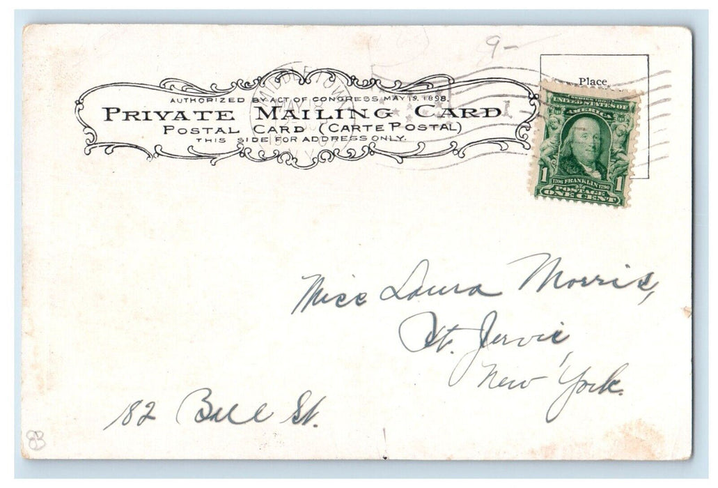 1907 Erie Railroad Station Depot Middletown New York NY Posted Antique Postcard